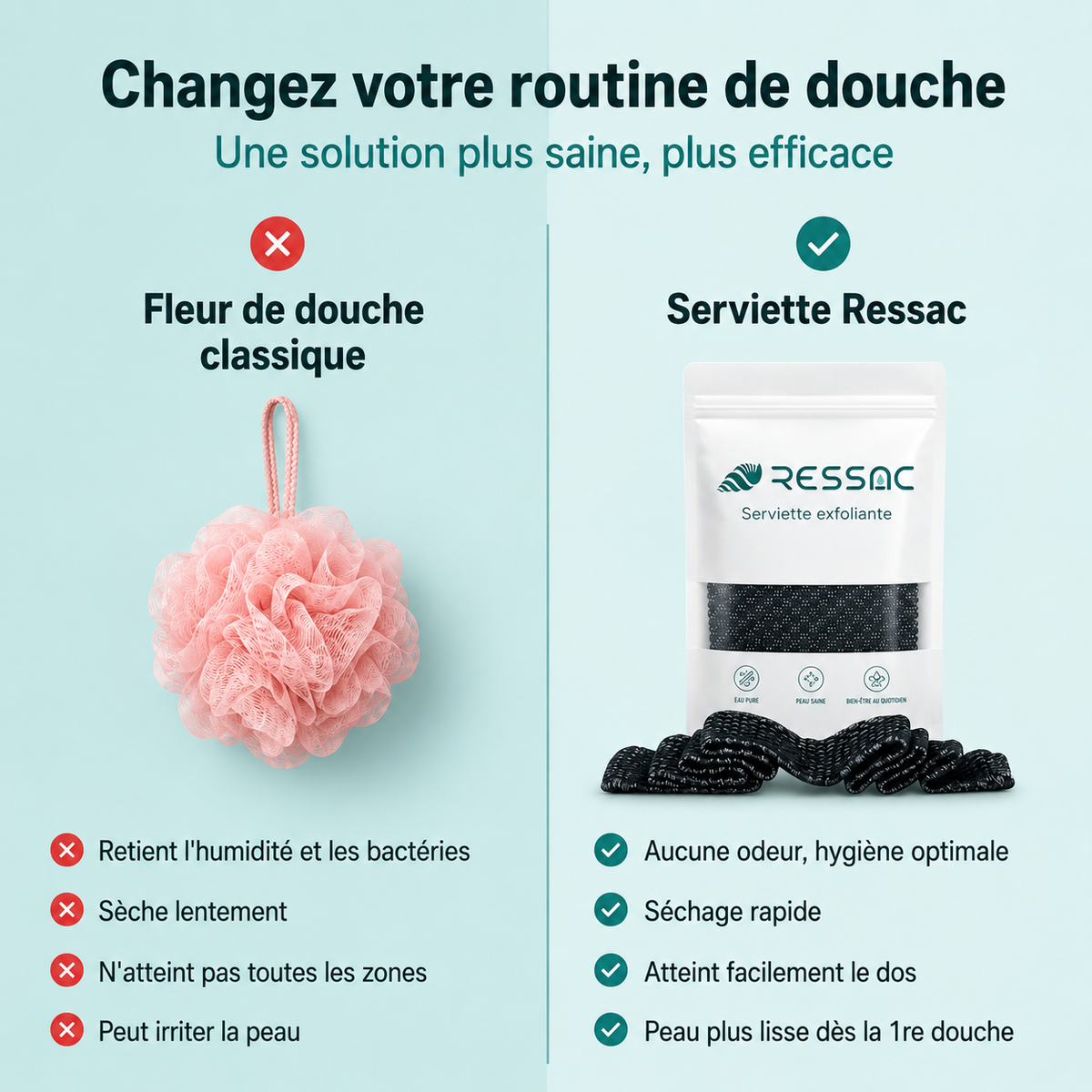 Serviette de douche exfoliante Ressac™